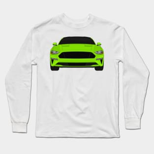 Mustang GT Grabber-lime + Black roof Long Sleeve T-Shirt